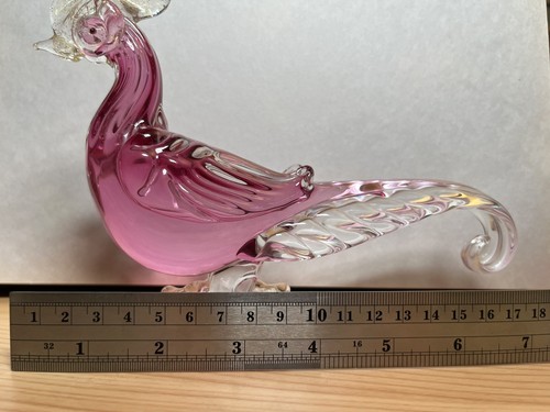 Barbini Murano Italienische Kunst Glas Rosa Fasan Skulpturen—defekt - Bild 2 von 11