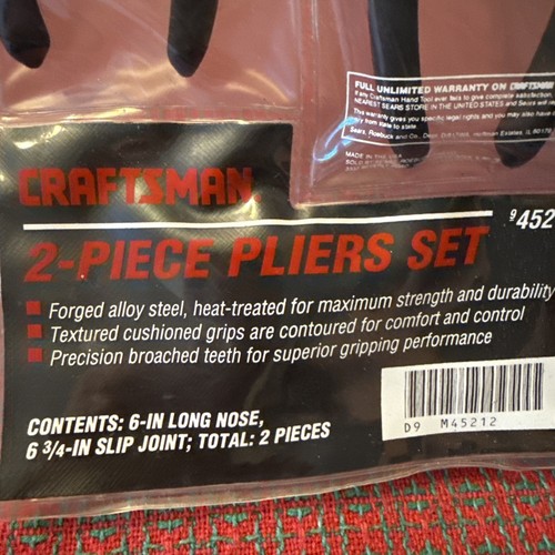 VINTAGE NOS CRAFTSMAN PLIERS SET USA 🇺🇸 45212 - Bild 4 von 15