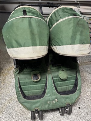 City mini double stroller baby jogger Green Used Condition Good Missing Trays