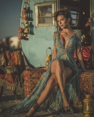 Boho Sheek Hippie Chick Model Print 8x10 Bohemian Girl - 260316151