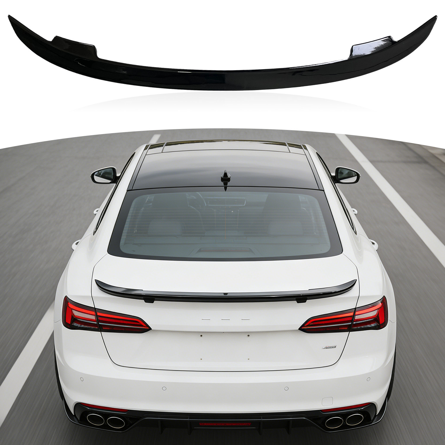 Gloss Black Rear Trunk Spoiler Lip Roof Tail Wing For Maserati GranTurismo Y