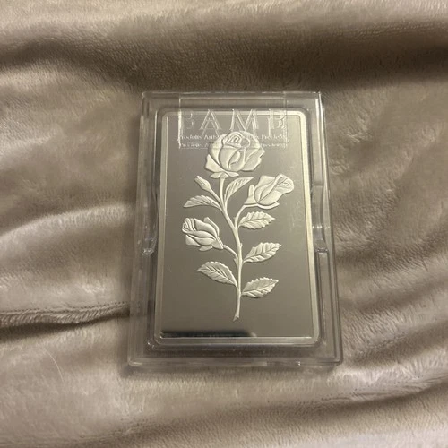 Super Rare 250 Gram Pamp Suisse Rose Silver Bar Bullion .999 In Hard Assay