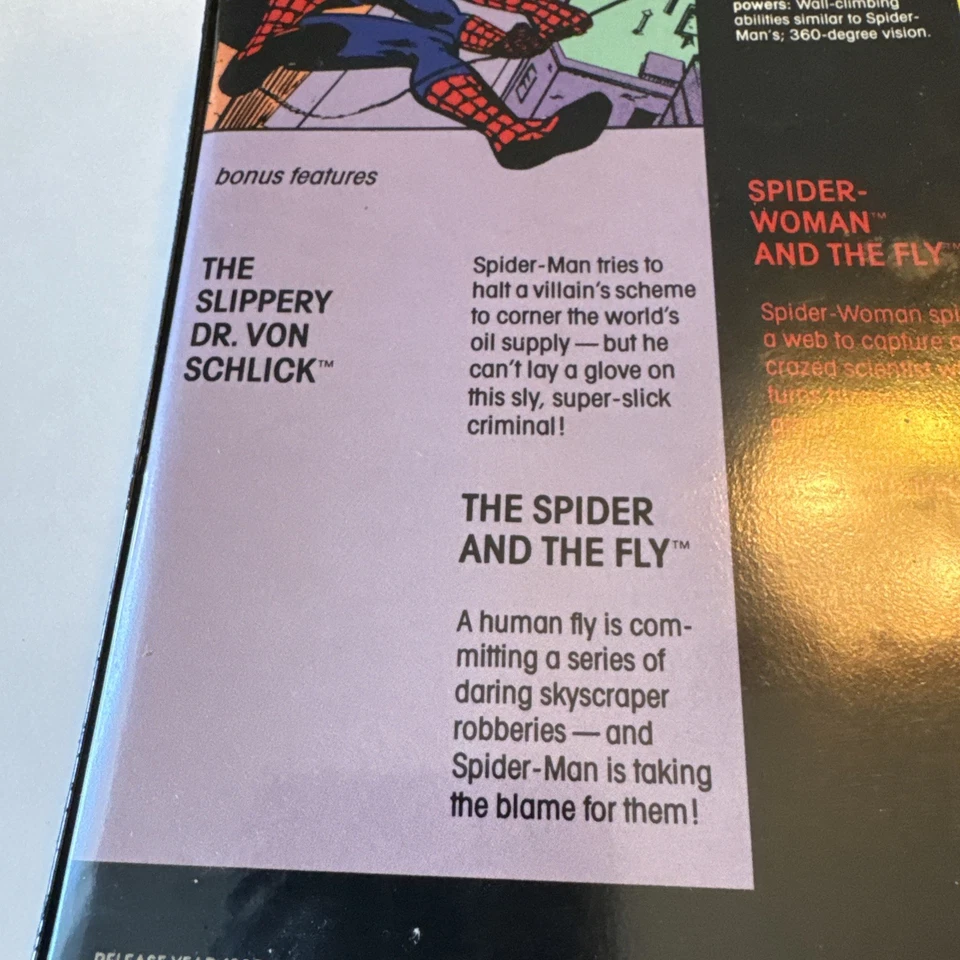 1985 Prism The Fly Spider Woman Marvel VINTAGE VHS Cassette Clamshell MINTY - Image 3 of 4