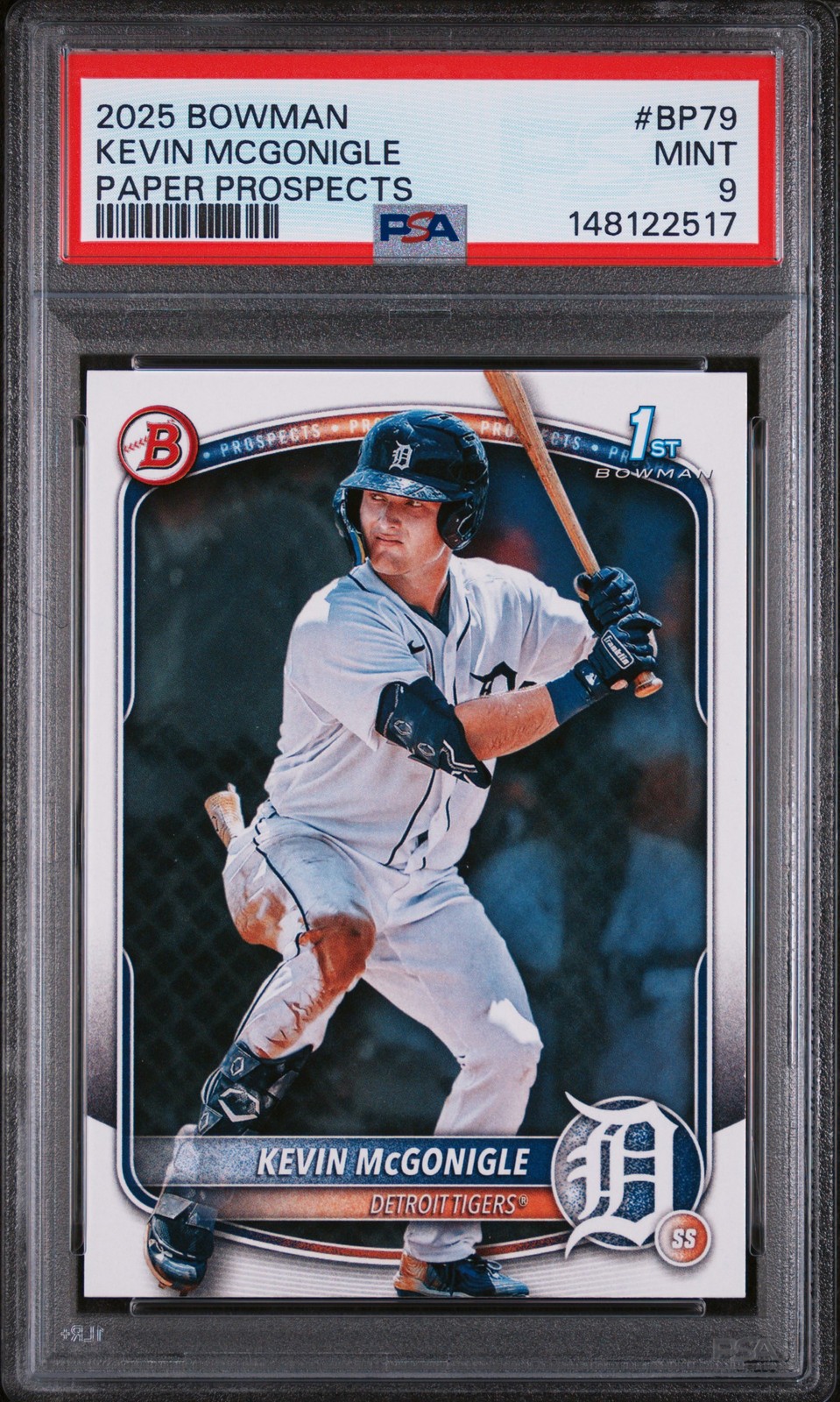 2025 BOWMAN PAPER PROSPECTS #BP79 KEVIN MCGONIGLE PSA 9
