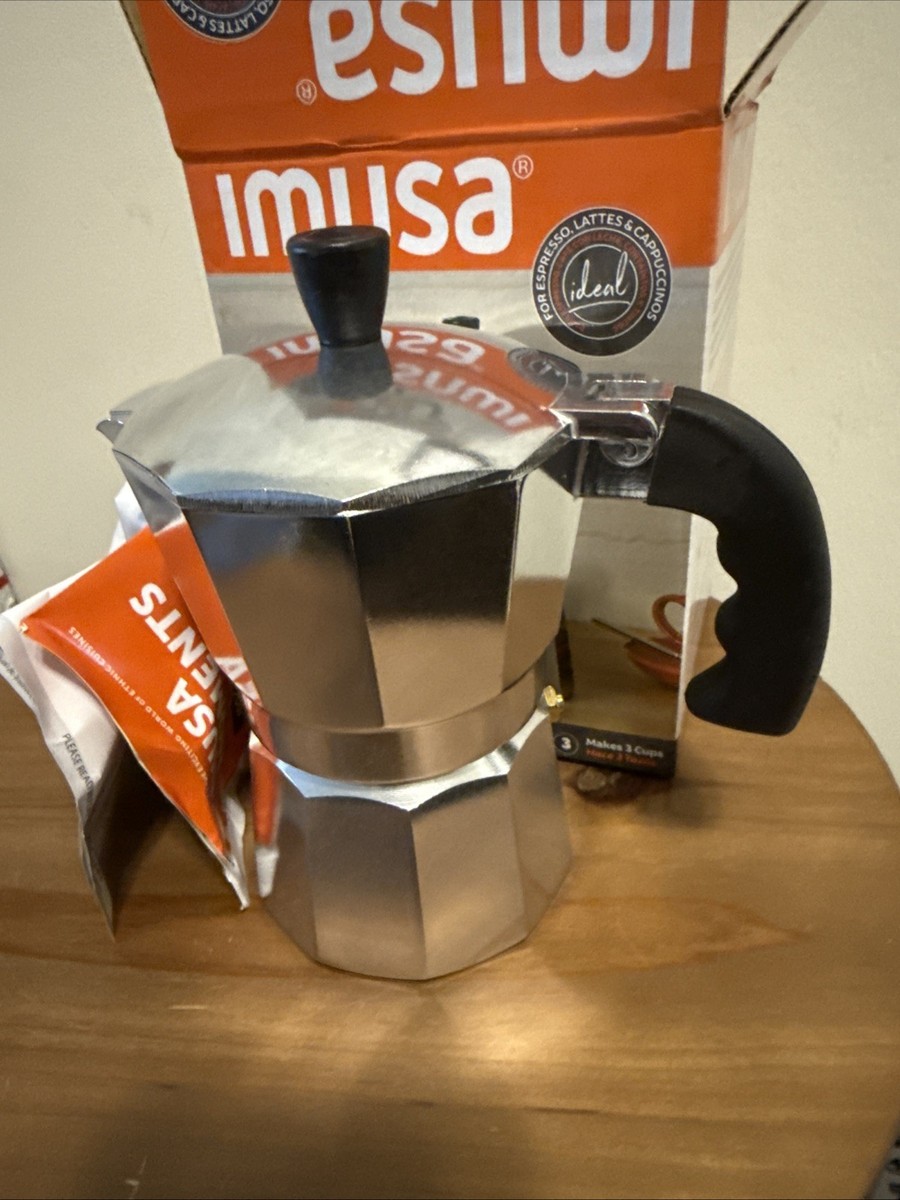 NEW imusa Moka Pot 3 cup Aluminum Stovetop Espresso Latte