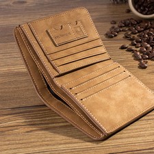 Men's Wallet Leather Billfold Slim Hipster Cowhide Credit Card/ID Holders Insert