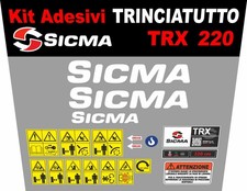 KIT ADESIVI DECALCOMANIA TRINCIATUTTO SICMA TRX 220 CON AVVERTENZE E SIMBOLI