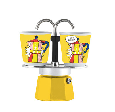 Bialetti Mini Express Set  R  Lichtenstein + 2 Becher