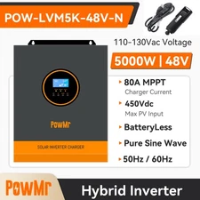 5000W DC48V Solar Hybrid Inverter Off Grid 110V 80A MPPT Controller WIFI Module