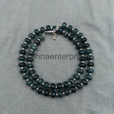 Grandidierite Beaded Necklace Rare Teal Green Gemstone Jewelry 8mm Natural