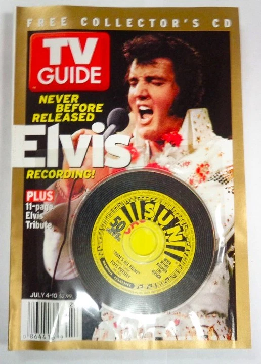 TV GUIDE - ELVIS PRESLEY-AVEC MINI CD COLLECTOR THAT'S ALL RIGHT MAMA -2004-USA - Photo 1/1