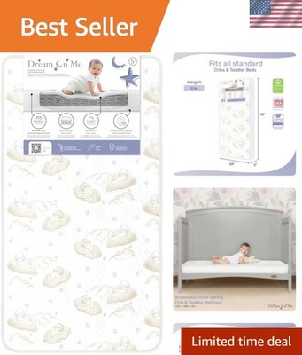 Twilight 5  2-in-1 Breathable Spring Coil Crib & Toddler Mattress   Firm Infa...
