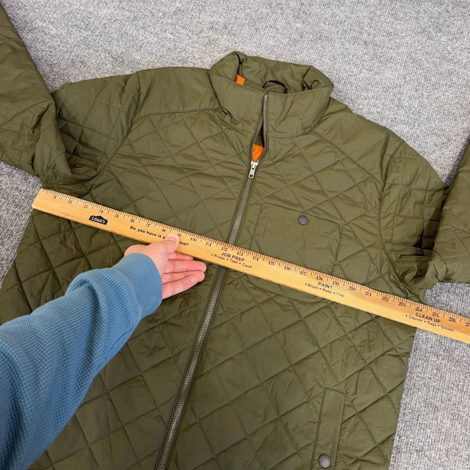 LL Bean Jacket Men Large Kelp Green Quilted Insulated Full Zip Utility NEW image 7