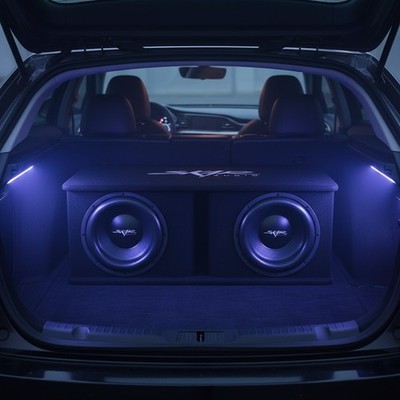 Ground Mount Dual Subwoofer Enclosure with Double Baffle Design for Vehicles