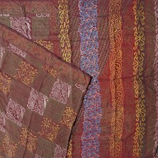 Vintage Maroon Sarees 100 Pure Silk Printed Indian Sari 5YD Decor Craft Fabric