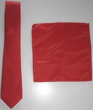 MEN'S 2-PIECE PEACH NECKTIE  POCKET SQUARE SET