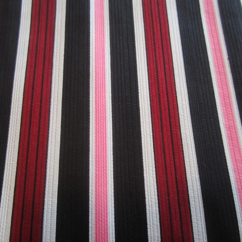 50cm X 91cm Red Pink Black Stripe Pique Vintage Cotton Sewing fabric 1960s Retro - Picture 2 of 5