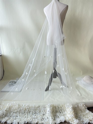 Bordado Perlas Vestido Novia Tul Floral Disfraz Mujeres Vestido Tela Encaje 1 - Imagen 9 de 10