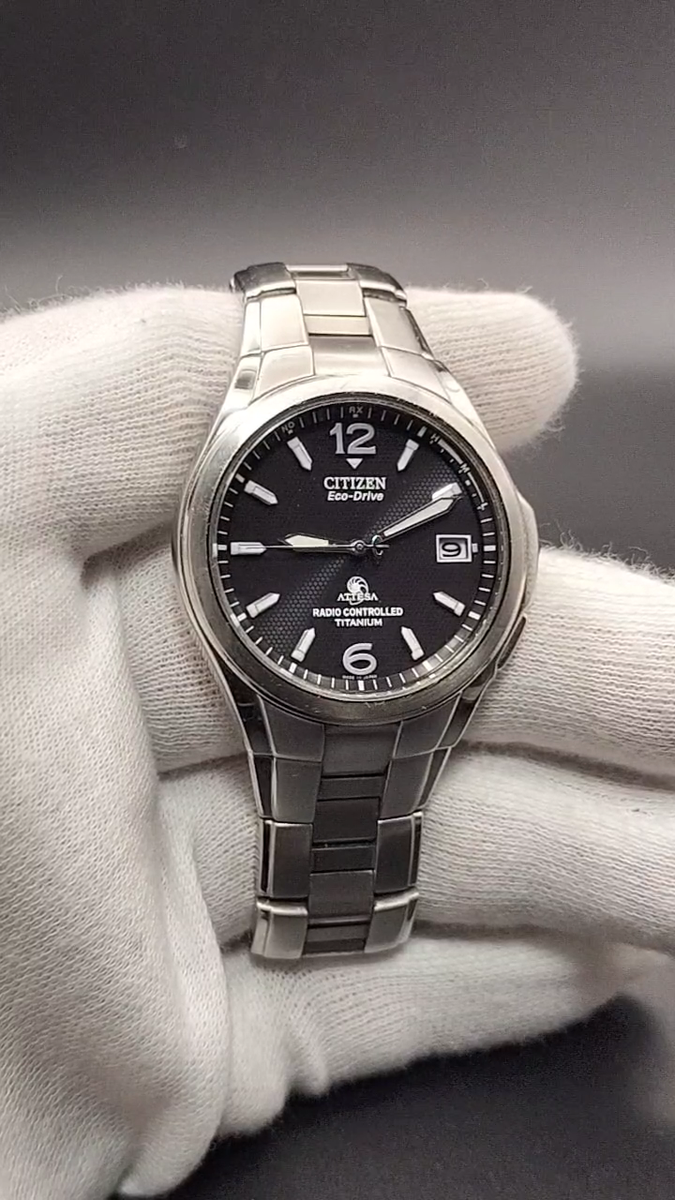Citizen Attesa Eco Drive Radio Titanium H410-T003788 black