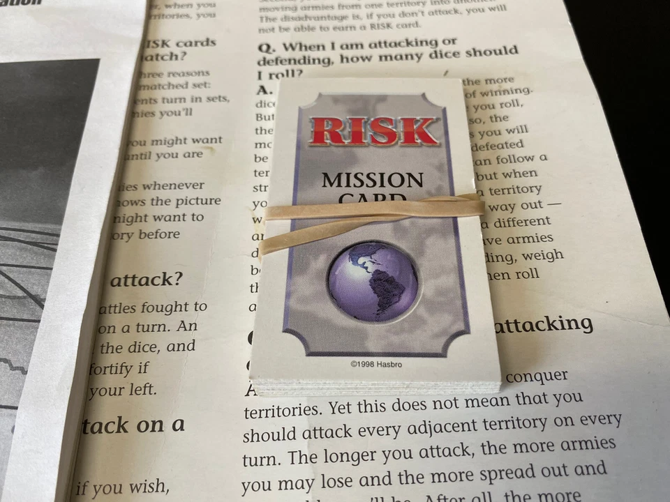 RISK 1998 Replacement Parts Board Game War-Mission Cards,Gameboard & Instruction - Image 4 of 4