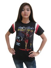 AC/DC Rock Band Concert World Tour Hockey T-Shirt Womens Jersey Black Sz Small