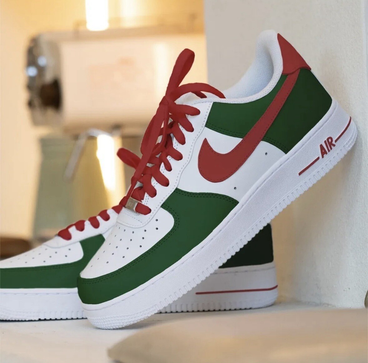 air force 1 green and red