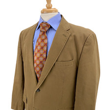 Jos A Bank Stretch Cotton Tailored Fit Light Brown Khaki Blazer Sport Jacket XL