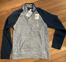 NWT Men  s Sonoma Supersoft Fleece Sweater 1/4 Snap Size Small Retail 50