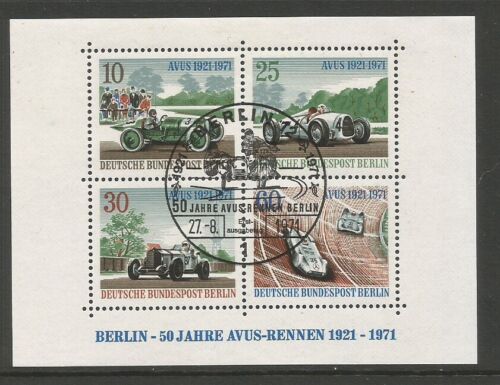 Germany Berlin 1971 50th Anniversary Of Avus Racing Mini Sheet Used SGB MS 395 - Picture 1 of 1