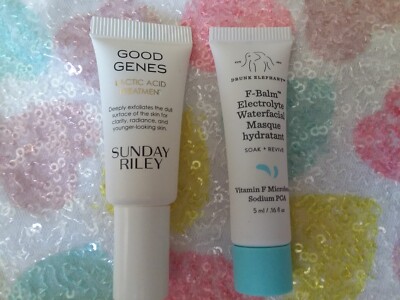 Drunk Elephant F-Balm Electrolyte Hydrating Mask + Sunday Riley Good Lactic Acid