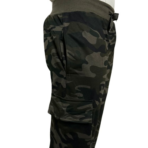 Pantaloni tuta da uomo militari mimetici cargo con tasconi caccia elasticizzati - Foto 11 di 20