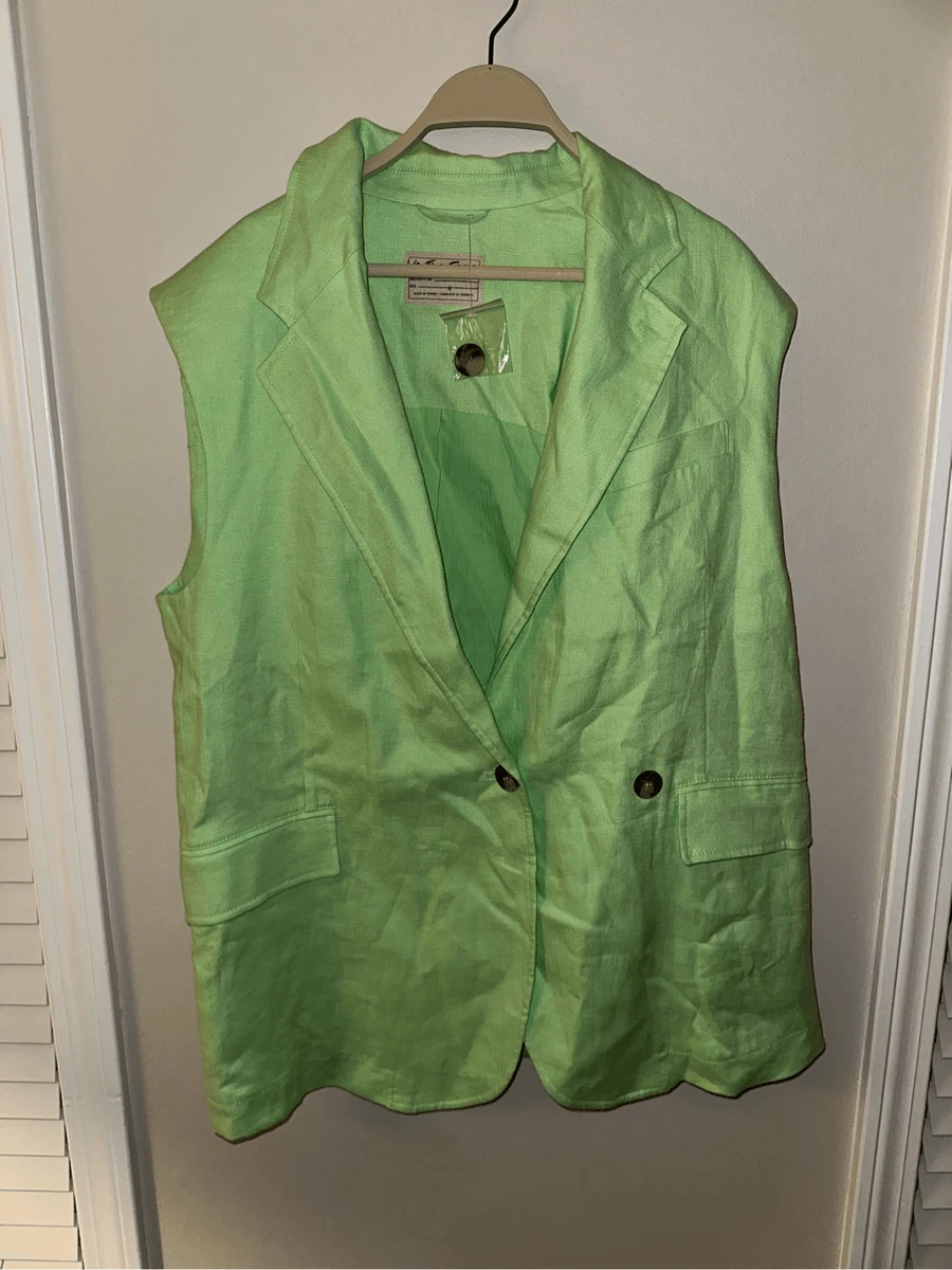 NWOT We the Free Women Bright Young Things Preppy Vest Light Green
