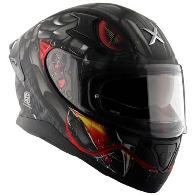 AXOR APEX VENOMOUS MATT GREY FULLFACE MOTORRAD ECE22.06 HELM & DUNKLES VISIER