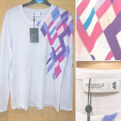 Brandneu mit Etikett Pringle of Scotland Kaschmir Mix Intarsien Pullover M Medium UVP 350 £ #661