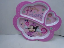 Zak! Designs Disney Minnie Mouse Dancing In Blossoms Kids Melamine Divided Plate