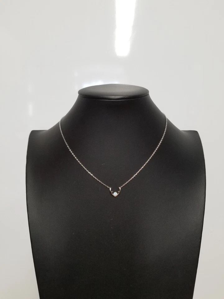 Collar PAVOI Chapado en Oro 14K Creado Ópalo Blanco Cuerno 16" a 18" (Lote de 3) Foto 3 de 4