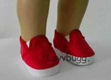 Zapatillas deportivas de cubierta rojas sin cordones para American Girl Boy 18" zapatos de muñeca ¡COMPLEMENTOS DE ENVÍO GRATUITO!