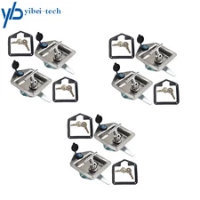 12PCS Trailer Door Latch T-Handle Lock Stainless Steel Keys for Camper RV Truck