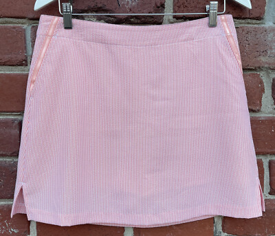 Lady Hagen Golf Womens Sz Skort Seersucker Orange White