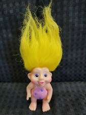 Rare Yellow Hair Pink Baithing Suit Applause TROLL Baby Doll - 1991 - 3 inch