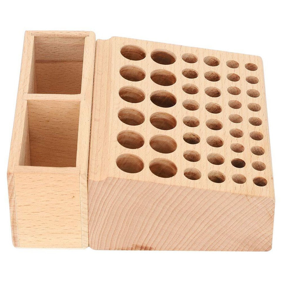 48 Holes Wooden Leather Craft Tool Holder Leather DIY Tool Holder Case