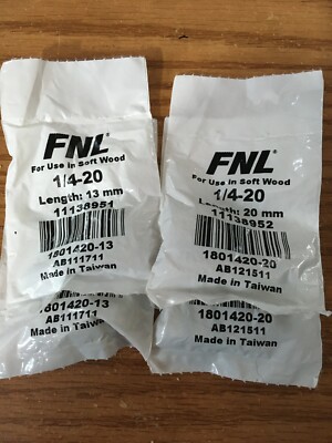 (8) 1/4''-20 x 13mm & (8) 20mm Die Cast Zinc Hex Drive Flush Insert For Wood