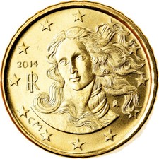 [#793100] Italy, 10 Euro Cent, 2014, Rome, MS(63), Brass, KM:New