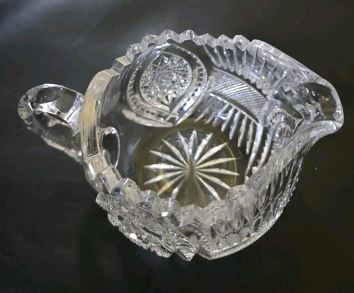 Antigua/Vintage Crema de Vidrio Corte Brillante Americana - Imagen 2 de 7