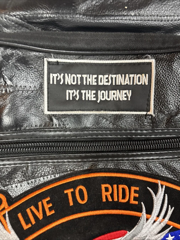 Harley Davidson LIVE TO RIDE Bolso Sillín Cuero Búfalo Mochila + Bolsa de Nylon Foto 3 de 4