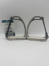 Tough 1 Equiroyal Stainless Steel  Peacock Stirrup Irons 4 1/4 inch New