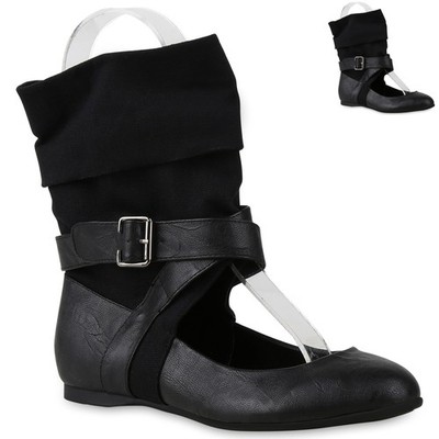 893220 Extravagante Damen Sandalen Stulpen Cut-outs Sock Boots Flats Mode