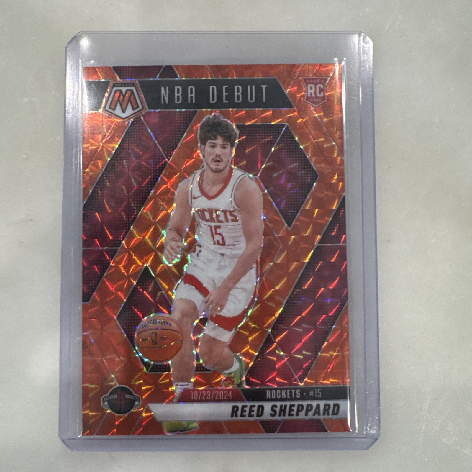 2024-25 Panini Mosaic - NBA Debut Reed Sheppard #252 Orange Prizm /249 (RC)