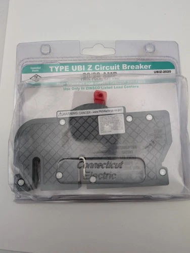 Connecticut Electric UBIZ Thin 20 Amp/20 Amp Circuit Breaker UBIZ-2020 *PKG Wear