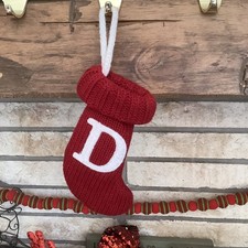 Letter D Wondershop Monogram Mini Christmas Stocking Initial Red Knit Target